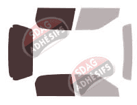 Gabarit vitrage - kit 3/4 arrière - Suzuki Alto 5 portes (2001 - 2008)