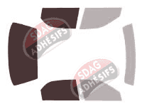 Gabarit vitrage - kit 3/4 arrière - Suzuki Baleno (1) Berline 4 portes (1994 - 2003)