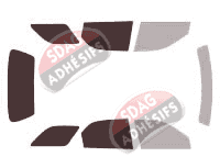 Gabarit vitrage - kit 3/4 arrière - Suzuki Esteem (1) Break 5 portes (1994 - 2003)