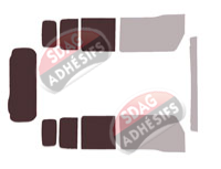 Gabarit vitrage - kit 3/4 arrière - Suzuki Jimny (4) Long 5 portes (depuis 2023)