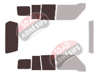 Gabarit vitrage - kit 3/4 arrière - Santana S350 5 portes (2001 - 2011) Gabarit vitrage - kit 3/4 arrière - Santana S350 5 portes (2001 - 2011)