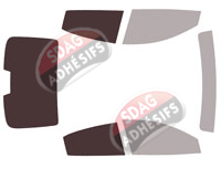 Gabarit vitrage - kit 3/4 arrière - Toyota Yaris (3) Berline 4 portes (2011 - 2020)