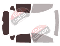 Gabarit vitrage - kit 3/4 arrière - Toyota Auris (2) 5 portes (2012 - 2018)