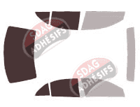 Gabarit vitrage - kit 3/4 arrière - Toyota Avensis (1) Berline 4 portes (1998 - 2003)