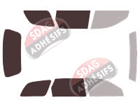 Gabarit vitrage - kit 3/4 arrière - Toyota Avensis (1) Break 5 portes (1998 - 2003)