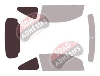 Gabarit vitrage - kit 3/4 arrière - Toyota Aygo (2) 3 portes (2014 - 2021)