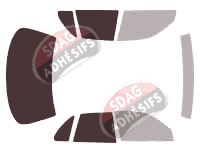 Gabarit vitrage - kit 3/4 arrière - Toyota Camry (3) Berline 4 portes (1991 - 1996)