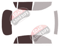 Gabarit vitrage - kit 3/4 arrière - Toyota Corolla (9) 5 portes (2000 - 2008)
