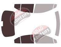 Gabarit vitrage - kit 3/4 arrière - Toyota Corolla (12) Berline 4 portes (depuis 2019)