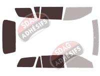 Gabarit vitrage - kit 3/4 arrière - Toyota Corolla (9) Break 5 portes (2002 - 2008)