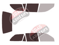 Gabarit vitrage - kit 3/4 arrière - Toyota Corolla (8) Break 5 portes (1995 - 2002)