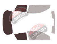 Gabarit vitrage - kit 3/4 arrière - Toyota Corolla (9) 3 portes (2002 - 2008)