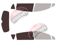 Gabarit vitrage - kit 3/4 arrière - Toyota Corolla (3) Verso 5 portes (2004 - 2009)