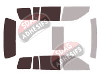 Gabarit vitrage - kit 3/4 arrière - Toyota Highlander (1) 5 portes (2000 - 2007)