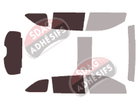 Gabarit vitrage - kit 3/4 arrière - Toyota Highlander (3) 5 portes (2014 - 2020)
