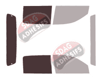 Gabarit vitrage - kit 3/4 arrière - Toyota Hilux (7) Crew Cab Pick-up 4 portes (2013 - 2016)