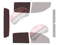 Gabarit vitrage - kit 3/4 arrière - Toyota Hilux (7) Crew Cab Pick-up 4 portes (2005 - 2013)