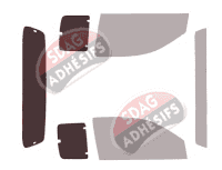 Gabarit vitrage - kit 3/4 arrière - Toyota Hilux (7) Extra Cab Pick-up 2 portes (2013 - 2015)