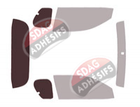 Gabarit vitrage - kit 3/4 arrière - Toyota Hilux (8) Extra Cab Pick-up 2 portes (depuis 2015)