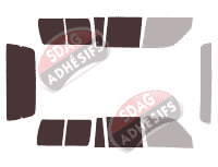 Gabarit vitrage - kit 3/4 arrière - Toyota Land Cruiser (8) SW Long 5 portes (1990 - 2007) Gabarit vitrage - kit 3/4 arrière - Toyota Land Cruiser (8) SW Long 5 portes (1990 - 2007)