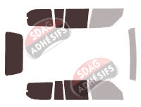 Gabarit vitrage - kit 3/4 arrière - Toyota Land Cruiser (9) 5 portes (1996 - 2003)