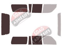 Gabarit vitrage - kit 3/4 arrière - Toyota Land Cruiser (8) SW 5 portes (1990 - 1998) Gabarit vitrage - kit 3/4 arrière - Toyota Land Cruiser (8) SW 5 portes (1990 - 1998)