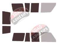 Gabarit vitrage - kit 3/4 arrière - Toyota Land Cruiser (7) 2 Portes Arriéres 5 portes (1984 - 2010) Gabarit vitrage - kit 3/4 arrière - Toyota Land Cruiser (7) 2 Portes Arriéres 5 portes (1984 - 2010)