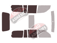 Gabarit vitrage - kit 3/4 arrière - Toyota Land Cruiser (10) SW 5 portes (1998 - 2003) Gabarit vitrage - kit 3/4 arrière - Toyota Land Cruiser (10) SW 5 portes (1998 - 2003)