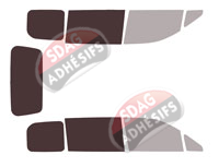 Gabarit vitrage - kit 3/4 arrière - Toyota Noah / Voxy (2) 5 portes (2007 - 2014)