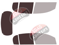 Gabarit vitrage - kit 3/4 arrière - Toyota Passo (2) 5 portes (2010 - 2020)
