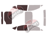 Gabarit vitrage - kit 3/4 arrière - Toyota Prius (2) 5 portes (2004 - 2009)