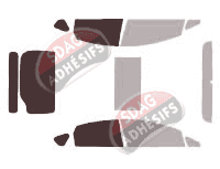 Gabarit vitrage - kit 3/4 arrière - Toyota Prius (3) 5 portes (2009 - 2016)