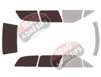 Gabarit vitrage - kit 3/4 arrière - Toyota Previa (1) 5 portes (1990 - 2000)