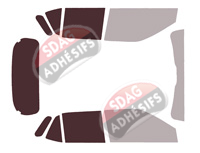 Gabarit vitrage - kit 3/4 arrière - Subaru Rex (1) 5 portes (depuis 2022)