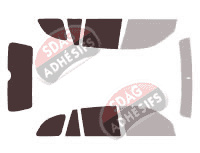 Gabarit vitrage - kit 3/4 arrière - Toyota RAV4 (2) 5 portes (2000 - 2006)