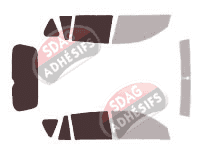 Gabarit vitrage - kit 3/4 arrière - Toyota RAV4 (3) 5 portes (2006 - 2013) Gabarit vitrage - kit 3/4 arrière - Toyota RAV4 (3) 5 portes (2006 - 2013)