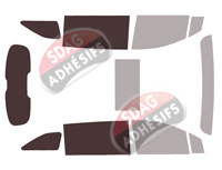 Gabarit vitrage - kit 3/4 arrière - Toyota Sienna (4) 5 portes (depuis 2020)