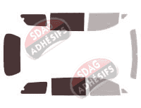 Gabarit vitrage - kit 3/4 arrière - Toyota Sienna (3) 5 portes (2010 - 2020)