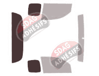Gabarit vitrage - kit 3/4 arrière - Toyota Tacoma (2) Extended Cab Pick-up 2 portes (2005 - 2015)