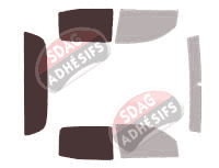 Gabarit vitrage - kit 3/4 arrière - Toyota Tacoma (2) Pick-up 4 portes (2005 - 2015)