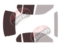 Gabarit vitrage - kit 3/4 arrière - Toyota Tercel (4) Berline 4 portes (1991 - 1999)