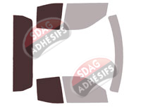 Gabarit vitrage - kit 3/4 arrière - Toyota Tundra (3) Double Cab Pick-up 4 portes (depuis 2021)