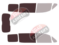 Gabarit vitrage - kit 3/4 arrière - Toyota Noah / Voxy (3) 5 portes (2014 - 2021)
