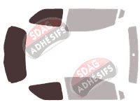 Gabarit vitrage - kit 3/4 arrière - Daihatsu Charade (3) 3 portes (2011 - 2013)