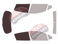 Gabarit vitrage - kit 3/4 arrière - Toyota Yaris (3) 5 portes (2011 - 2020)