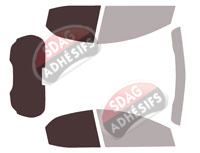 Gabarit vitrage - kit 3/4 arrière - Toyota Yaris (4) 5 portes (depuis 2020)