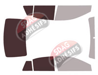 Gabarit vitrage - kit 3/4 arrière - Toyota Yaris (3) 4 portes (2017 - 2020)