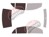Gabarit vitrage - kit 3/4 arrière - Toyota Yaris (2) Berline 4 portes (2005 - 2011)