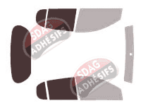 Gabarit vitrage - kit 3/4 arrière - Toyota Yaris (1) 5 portes (1999 - 2005)