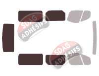 Gabarit vitrage - kit 3/4 arrière - Opel Vivaro (A) Long 5 portes (2002 - 2015) Gabarit vitrage - kit 3/4 arrière - Opel Vivaro (A) Long 5 portes (2002 - 2015)